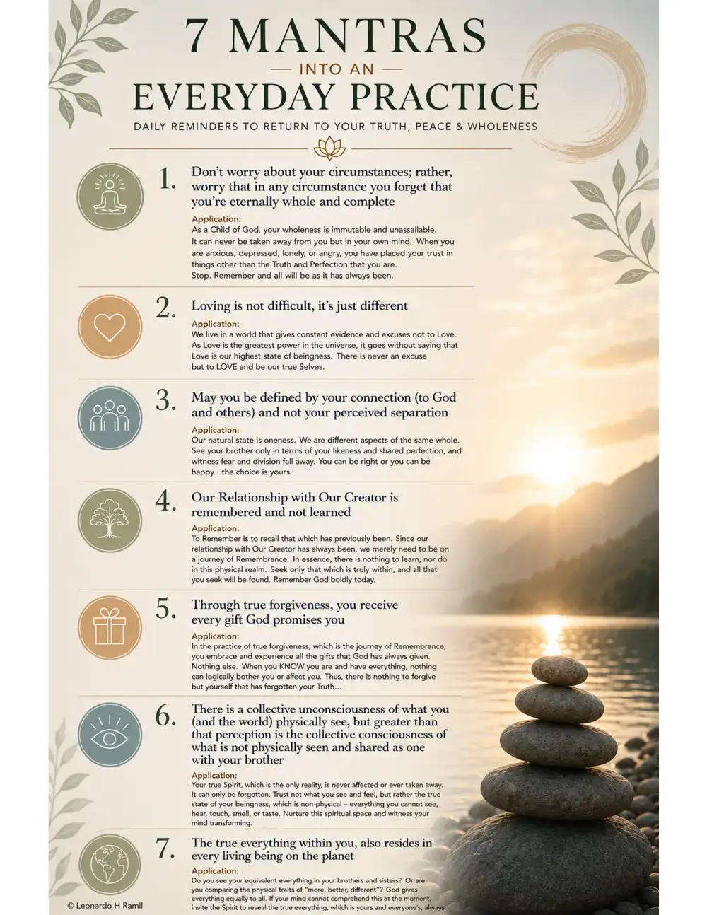 7 Mantras Into an Everyday Practice free resource by Leonardo H Ramil